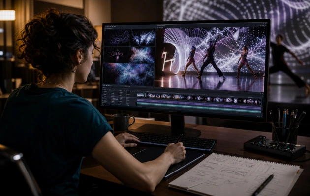 Dance visual project file editing workstation